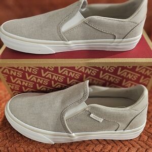 Vans Women's Beige Slip-On Sneakers